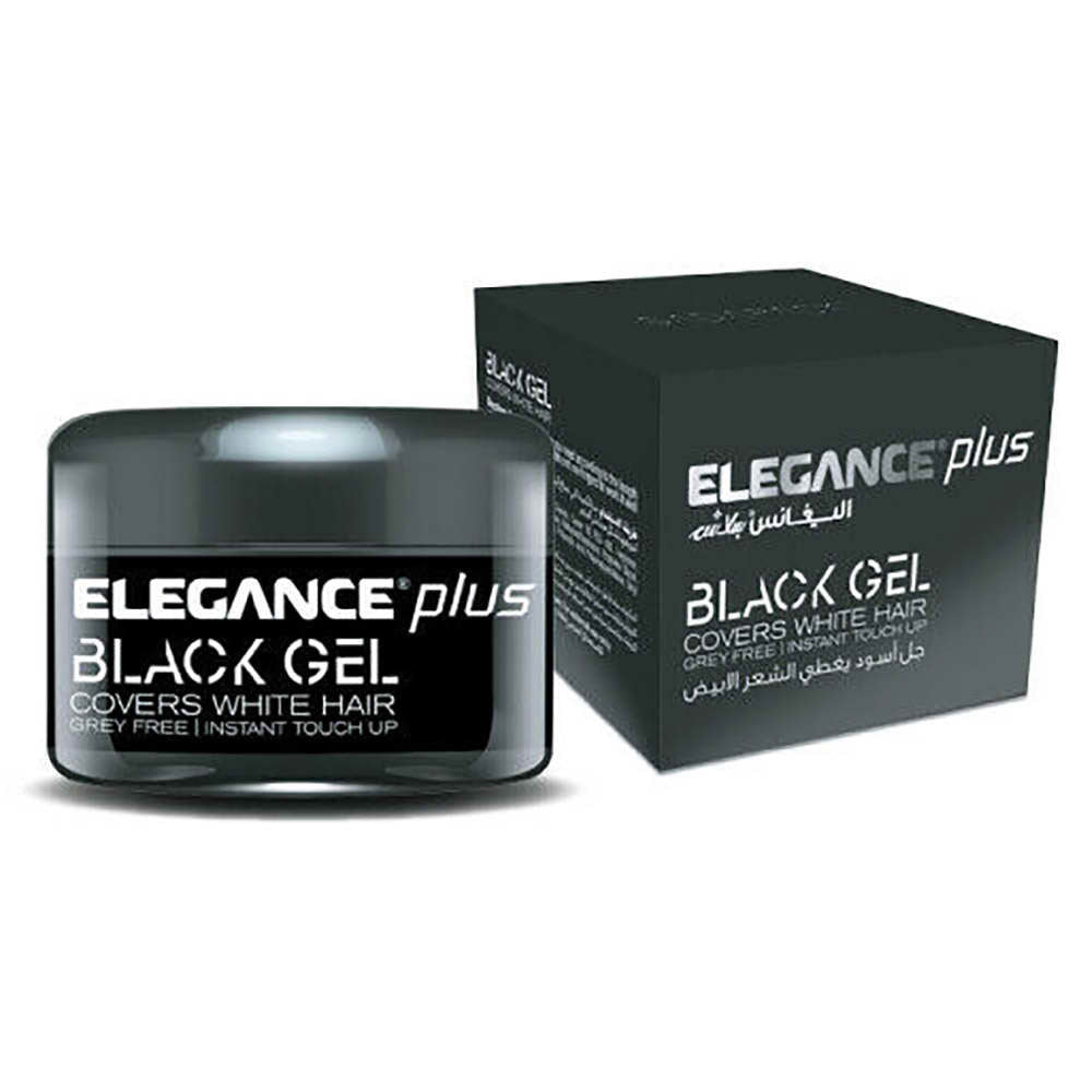 Elegance Plus Hair Styling Black Gel Covers White Hair 100ml