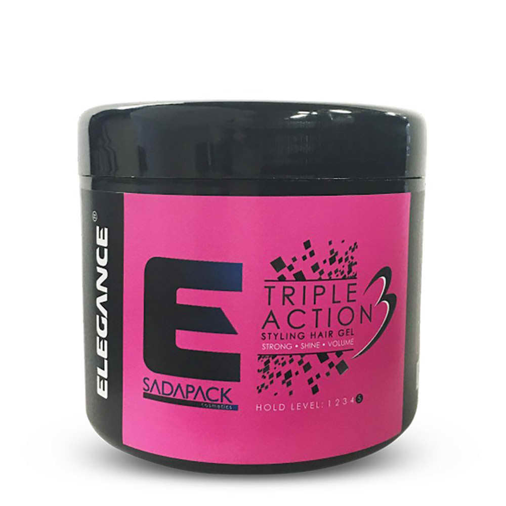 Elegance Triple Action Hold 24hr Hair Styling Gel Pink 500ml