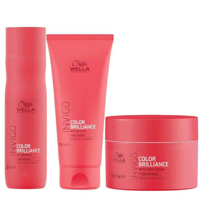Wella Invigo Color Brilliance Shampoo, Conditioner, Treatment Trio Pack