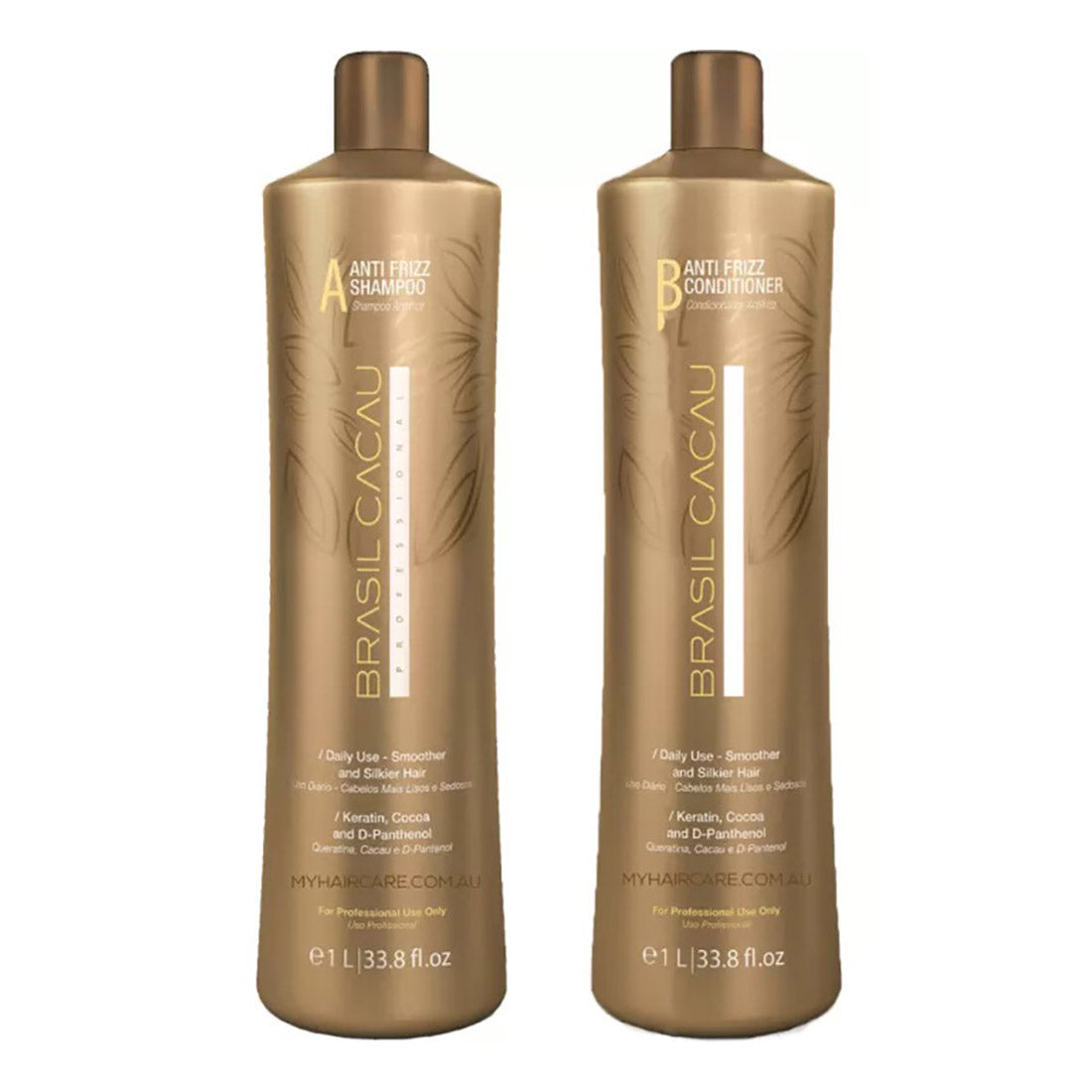 Brasil Cacau Anti Frizz Shampoo and Conditioner Duo 1000ml