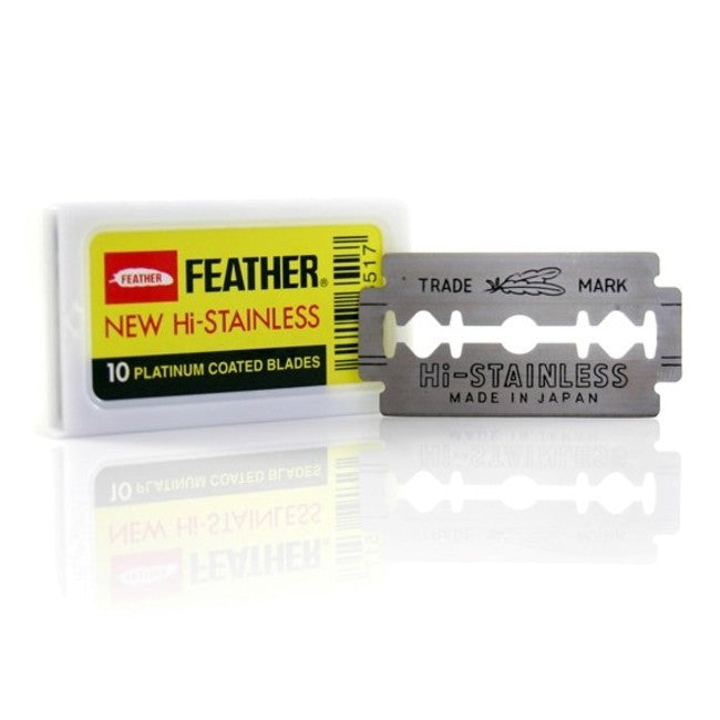 Feather Hi-Stainless Double Edge Platinum Coated Blades Safety Razor-100 Blades