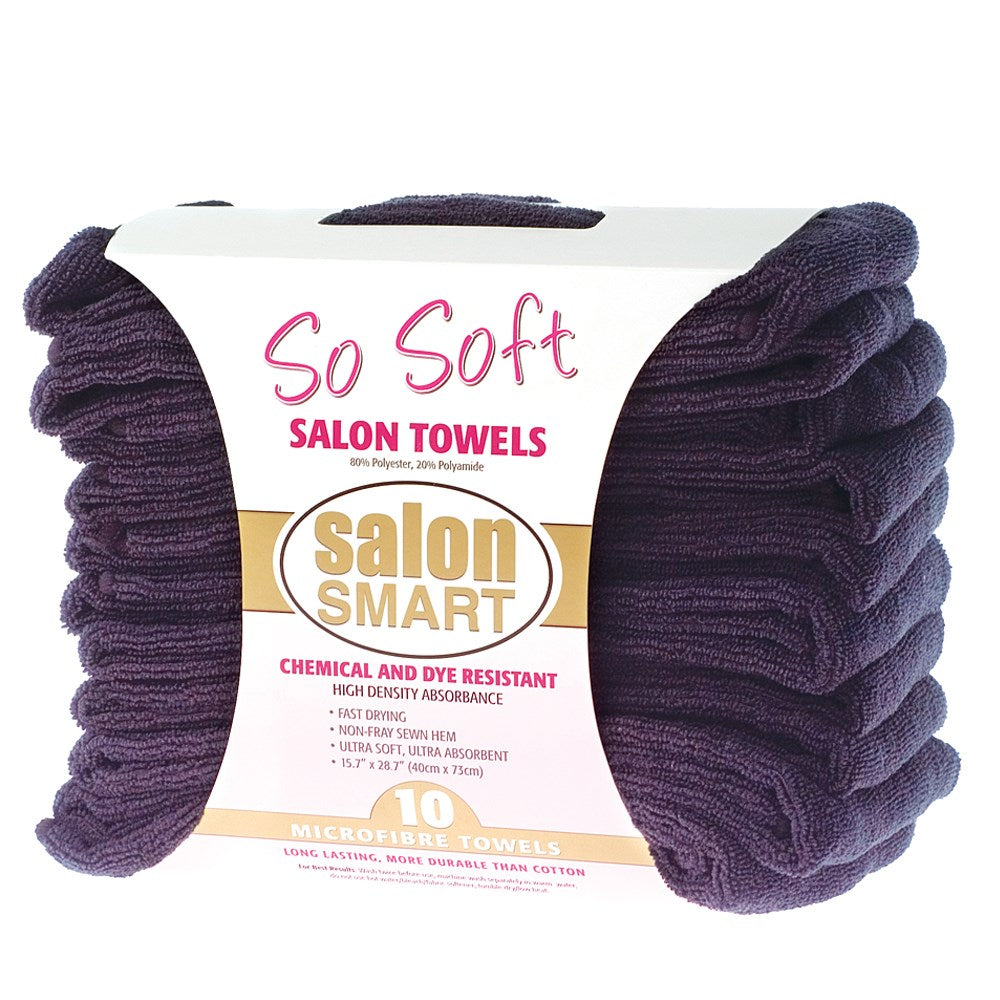 Salon Smart So Soft Microfibre Salon Towels (40cm x 73cm) - 10pc Black